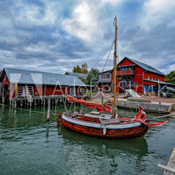 Boats in Maritime Quarter in Mariehamn, Aland islands