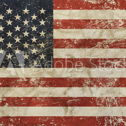 Old grunge vintage faded American US flag