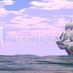 Old merchant ship - 3D render