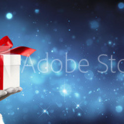 Weihnachtsmann mit Geschenk