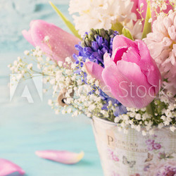 Pastel colored flowers