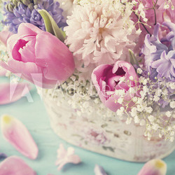 Pastel colored flowers