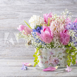 Pastel colored flowers
