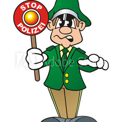Policeofficer Stop Green