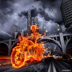 Motorrad in Flammen