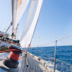 Yacht sailing in the sea