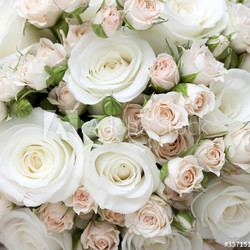 Wedding bouquet of pinkand white  roses