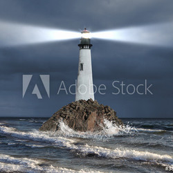 Lighthouse with a beam of light
