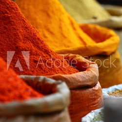 Traditional spices market in India.