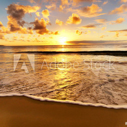beautiful sunset on the  beach