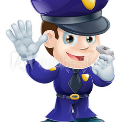Policeman character cartoon illustration
