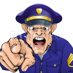 Angry policeman