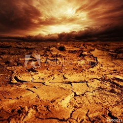 Stormy sky over desert.
