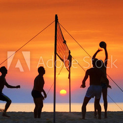 silhouette beach volleyball