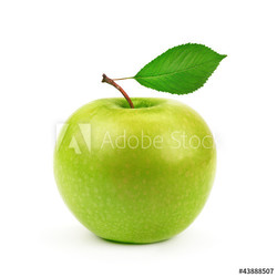 Grüner Apfel mit weßem Hintergrund