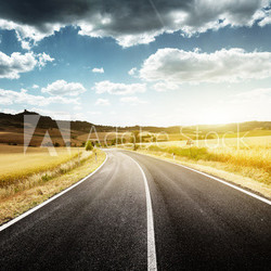 asphalt road in Tuscany Italy