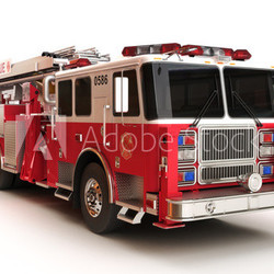 Firetruck on a white background.