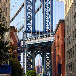 Manhattan Bridge and Empire State Building, New York