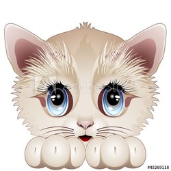 Cute Kitten Cartoon Character-Gatto Gattino Cucciolo-Vector
