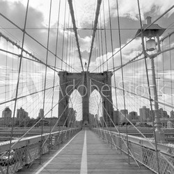 Pont de Brooklyn noir et blanc - New-York