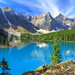 Vivid hues of Lake Moraine at Banff National Park, Canada