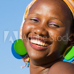 Beautiful african woman with scarf