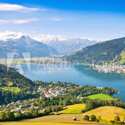 Panoramic view of Zell am See in Salzburg, Austria