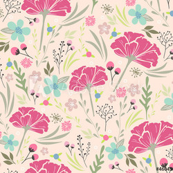 Seamless floral pattern. Background with flowers and leafs.