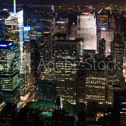 Manhattan de nuit, depuis l'Empire State building - New York USA