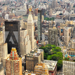 New York Manhattan streets bird view