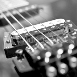 E-Gitarre Schwarz-Weiß