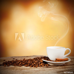 Coffee still life with free space for text