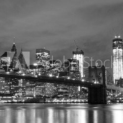 Brooklyn Bridge and Manhattan Skyline At Night, New York City