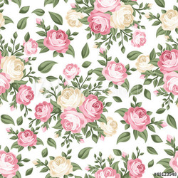 Muster mit rosa und weißen Rosen