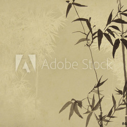 bamboo on old grunge antique paper texture