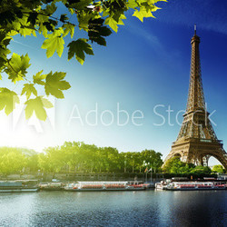 Seine in Paris with Eiffel tower