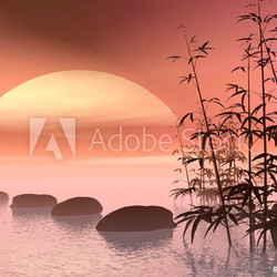 Asian steps to the sun - 3D render