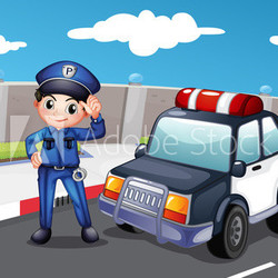 A police officer at the street