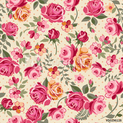 classic vector roses seamless background