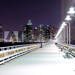 Night bridge with lanterns