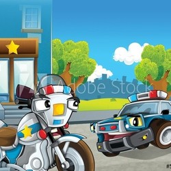 The police car officers - illustration for the children
