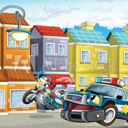 The police car officers - illustration for the children