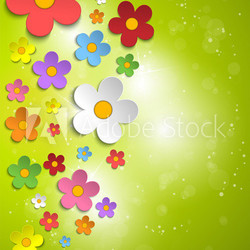 bunte Blumen mit grünem Hintergrund