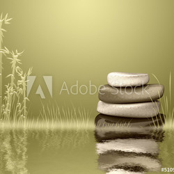 Zen stones with bamboo