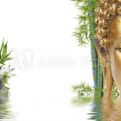 tête de Bouddha au bord de l'eau