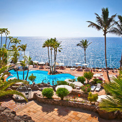 Panoramic view on  Las Cuevitas in Costa Adeje cost,  Tenerife