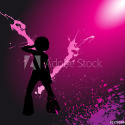 Silhouette einer Frau in Disco - Lichteffekte