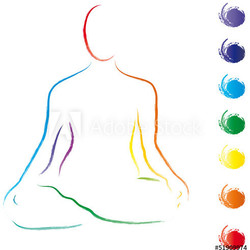 Yoga - Lotussitz - Logo, Meditation, Mantra, Konzentration auf das Jetzt und Sein