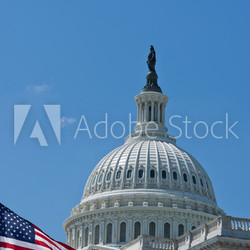 Washington DC Capital on deep blue sky background