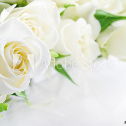 Closeup of white roses